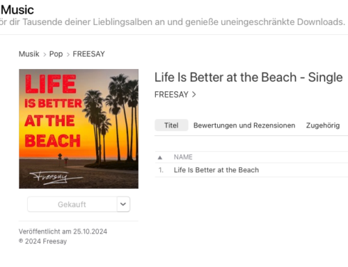 Neue Single auf SPOTIFY, APPLE MUSIC und vielen mehr